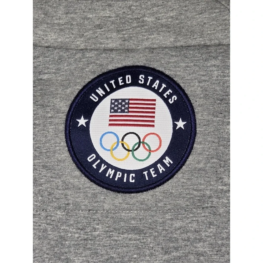 Polo‎ Ralph Lauren Sz Large Blue Gray Vest Team USA French Terry Cotton Full Zip